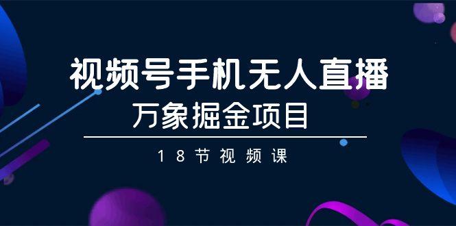 视频号手机无人直播-万象掘金项目(18节视频课)-南友云赚