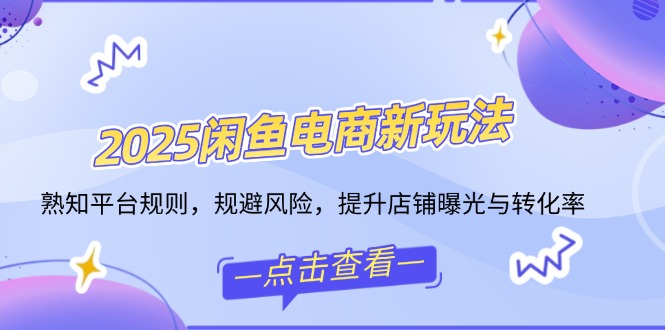 2025闲鱼电商新玩法，熟知平台规则，规避风险，提升店铺曝光与转化率-南友云赚