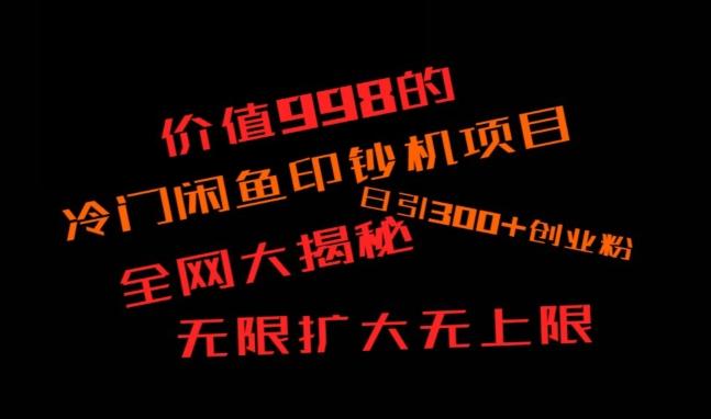 闲鱼流量印钞机项目大揭秘，日引300+创业粉，保姆级实操教程-南友云赚