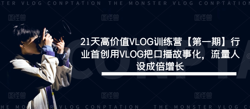 21天高价值VLOG训练营【第一期】行业首创用VLOG把口播故事化，流量人设成倍增长-南友云赚