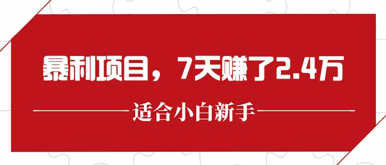 最新暴利项目，每单收益轻松在300以上，7天赚了2.4万-南友云赚