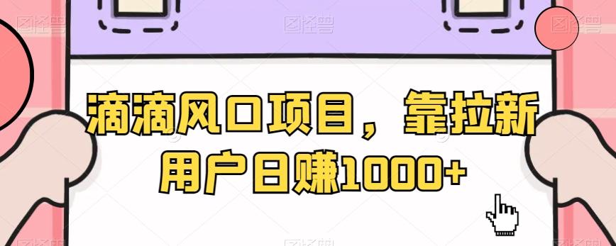 滴滴风口项目，靠拉新用户日赚1000+-南友云赚