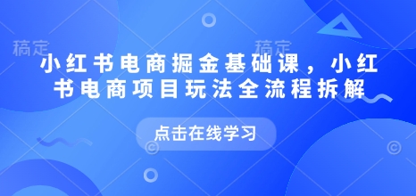 小红书电商掘金课，小红书电商项目玩法全流程拆解(更新5月)-南友云赚