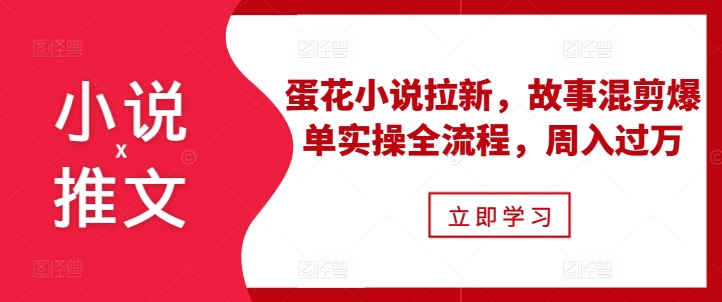 小说推文之蛋花小说拉新，故事混剪爆单实操全流程，周入过万-南友云赚