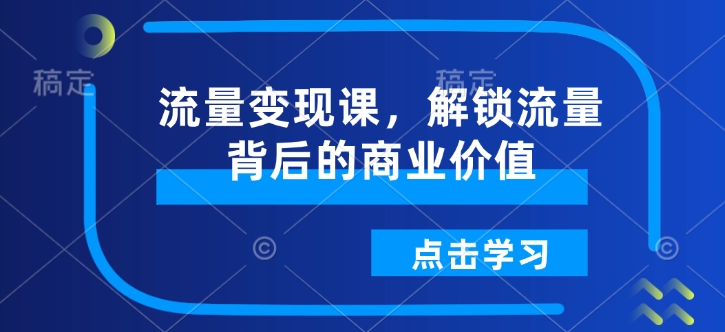流量变现课，解锁流量背后的商业价值-南友云赚