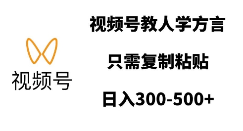 视频号教人学方言，只需复制粘贴，日入多张-南友云赚
