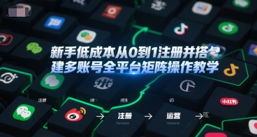 新手低成本从0到1注册并搭建多账号全平台矩阵操作教学，手机号-邮箱-IP-工具-南友云赚