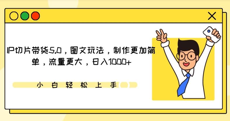 IP切片带货5.0，图文玩法，制作更加简单，流量更大，日入1000+【揭秘】-南友云赚