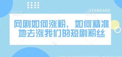 网剧如何涨粉，如何精准地去涨我们的短剧粉丝-南友云赚