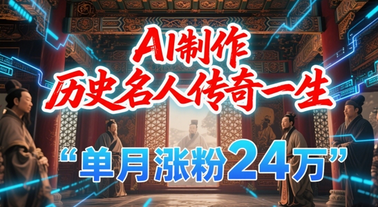 暴力起号！用AI制作历史名人传奇一生，单月涨粉24W，涨粉+变现赛道黑马来了-南友云赚