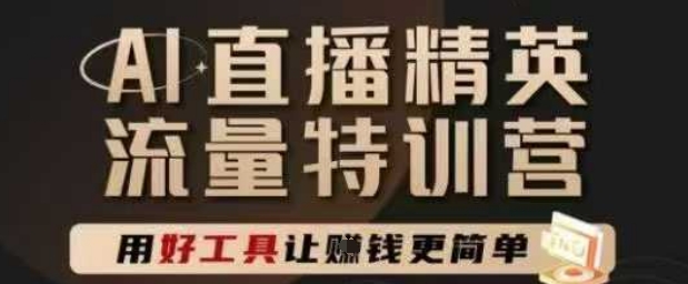 AI直播精英官方特训营，直播底层逻辑和ai实操技巧，用好工具让挣米更简单-南友云赚