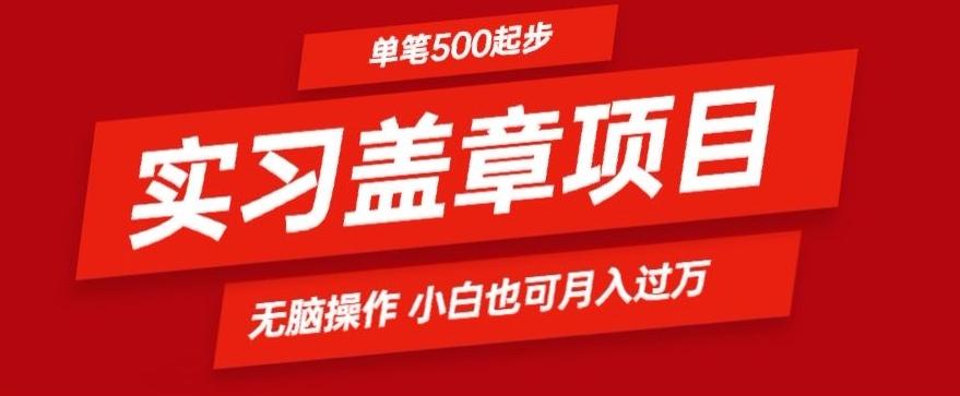 实习代盖章项目一单500起普通人可落地项目小白也可轻易上手-南友云赚