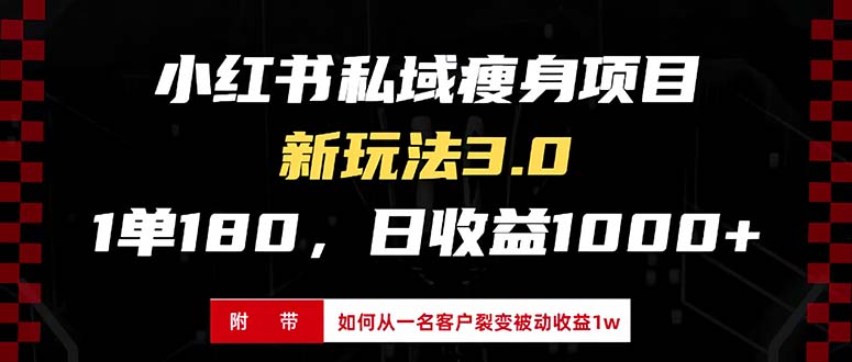 小红书瘦身项目3.0模式，新手小白日赚收益1000+(附从一名客户裂变收益…-南友云赚