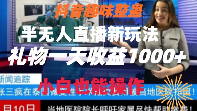 抖音趣味整蛊半无人直播新玩法，礼物收益一天1000+小白也能操作【揭秘】-南友云赚