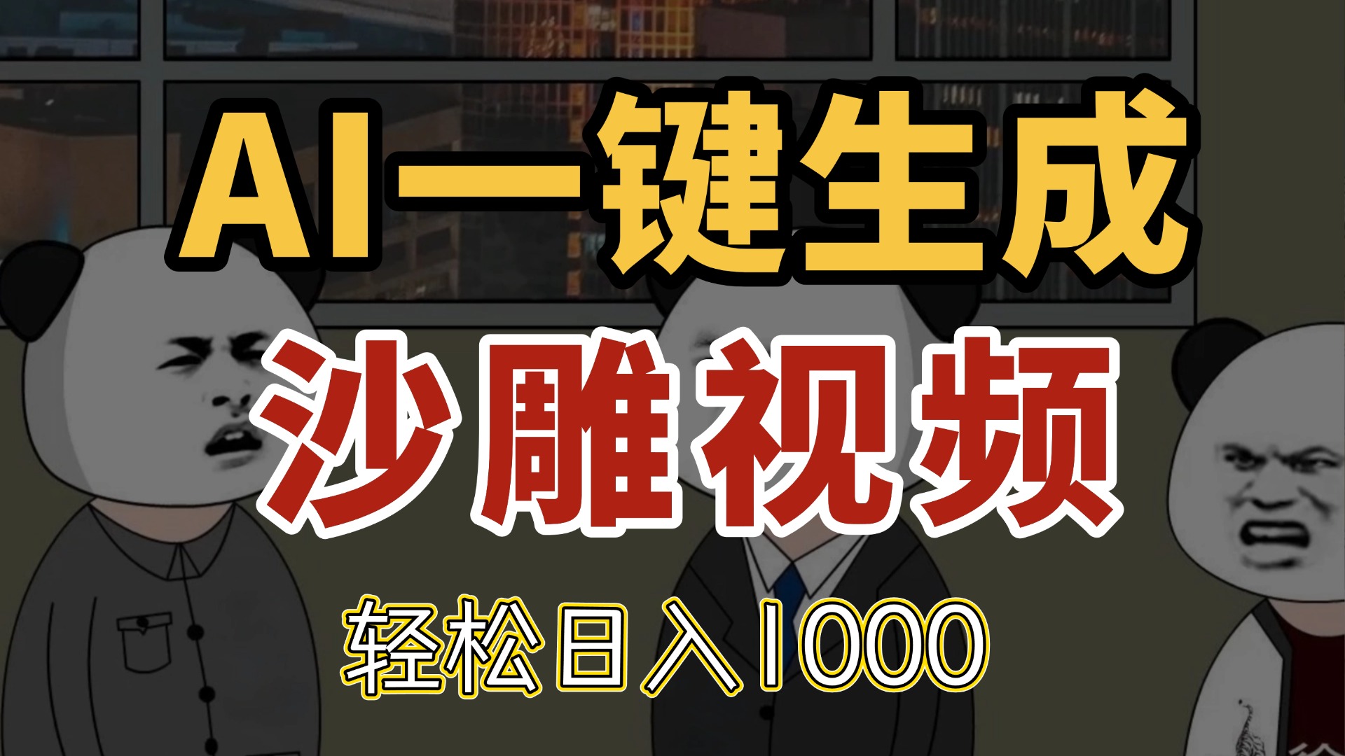 AI一键生成沙雕视频，一条视频千万播放，轻松日入1000-南友云赚