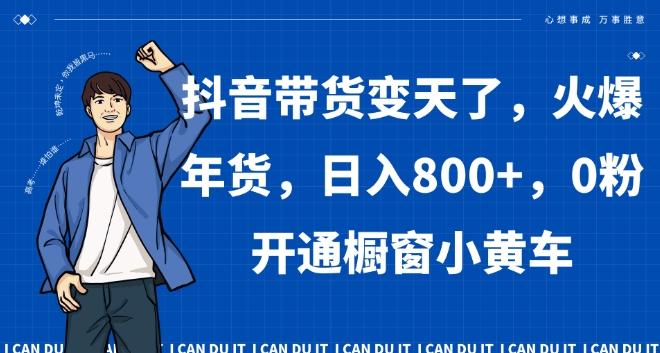 抖音带货变天了，火爆年货，日入800+，0粉开通橱窗小黄车【揭秘】-南友云赚