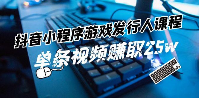 抖音小程序游戏发行人课程：带你玩转游戏任务变现，单条视频赚取25w-南友云赚