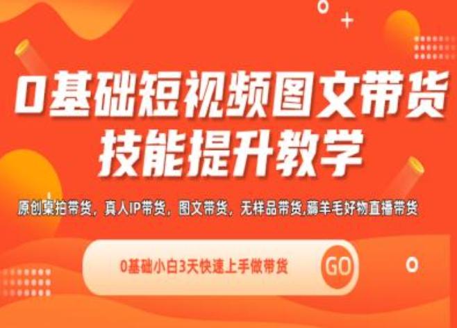 0基础短视频图文带货实操技能提升教学(直播课+视频课),0基础小白3天快速上手做带货-南友云赚