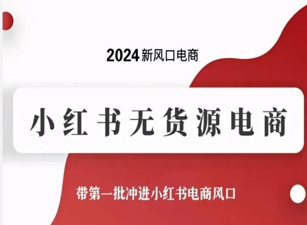 2024新风口电商，小红书无货源电商，带第一批冲进小红书电商风口-南友云赚