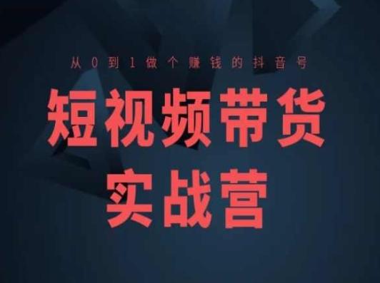 短视频带货实战营(高阶课)，从0到1做个赚钱的抖音号-南友云赚