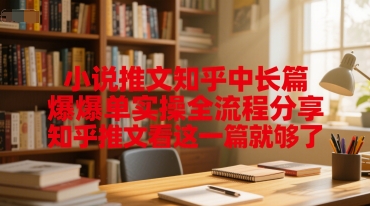 小说推文知乎中长篇爆单实操全流程分享，知乎推文看这一篇就够了-南友云赚