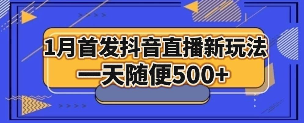 1月手法，抖音直播最新玩法，一天随便500+-南友云赚