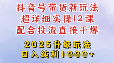 2025全新升级抖音带货玩法，一天纯利四位数，从剪辑到选品再到发布投流，超详细玩法揭秘-南友云赚