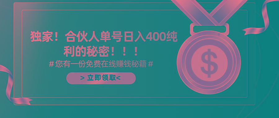 (10028期)合伙人广告撸金最新玩法，每天单号400纯利-南友云赚