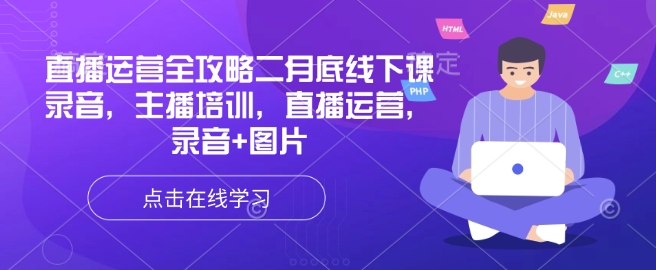 直播运营全攻略二月底线下课录音，主播培训，直播运营，录音+图片-南友云赚
