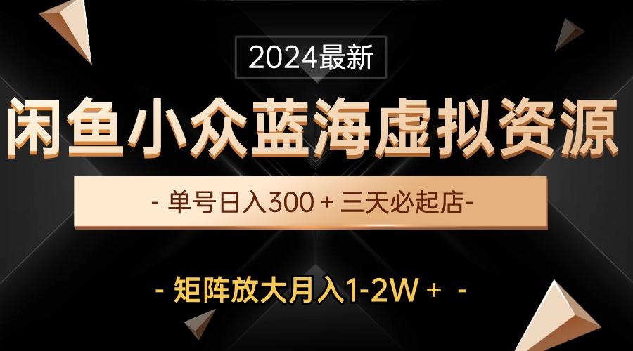 最新闲鱼小众蓝海虚拟资源，单号日入300＋，三天必起店，矩阵放大月入1-2W-南友云赚