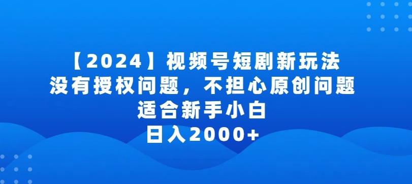 2024视频号短剧玩法，没有授权问题，不担心原创问题，适合新手小白，日入2000+【揭秘】-南友云赚