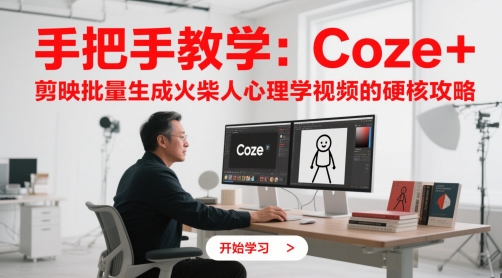 手把手教学：Coze + 剪映批量生成火柴人心理学视频的硬核攻略-南友云赚