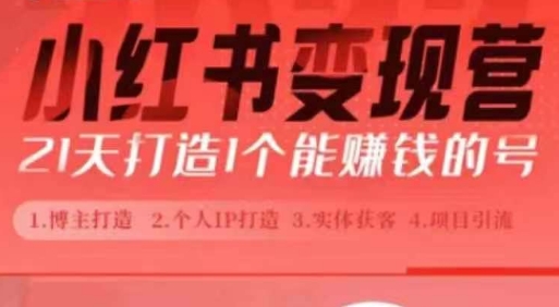 小红书博主课，21天从0到1打造1个能赚钱的红薯号，适用于新手小白-南友云赚