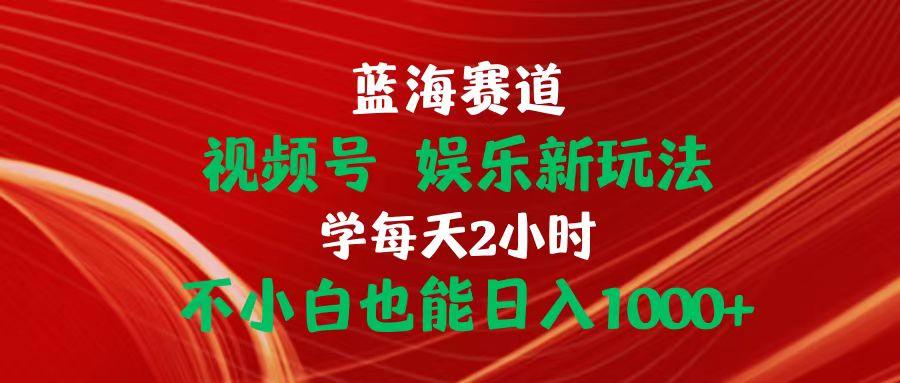 蓝海赛道视频号 娱乐新玩法每天2小时小白也能日入1000+-南友云赚