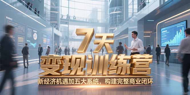 7天咨询师变现训练营，新经济机遇加五大系统，构建完整商业闭环-南友云赚