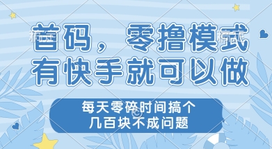 首码零撸项目，有快手就可以做，每天业务时间搞个几张不是问题【揭秘】-南友云赚