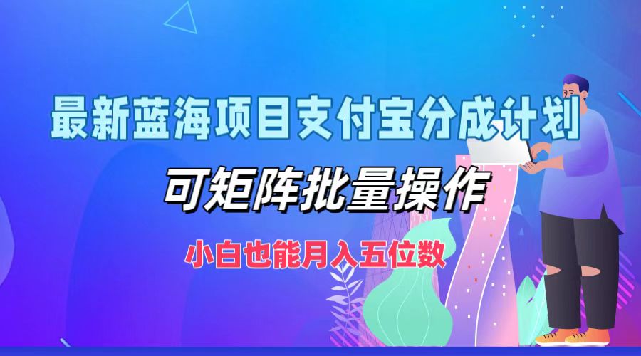 最新蓝海项目支付宝分成计划，可矩阵批量操作，小白也能月入五位数-南友云赚