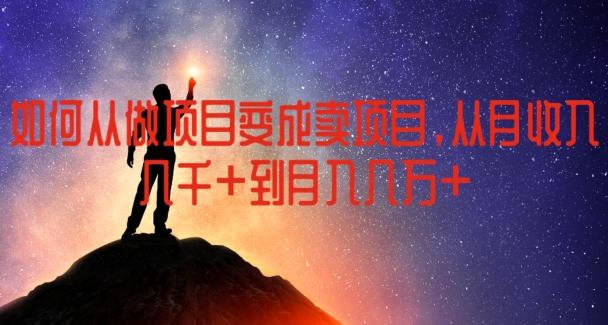 如何从做项目变成卖项目，从月收入几千到月入几万【揭秘】-南友云赚