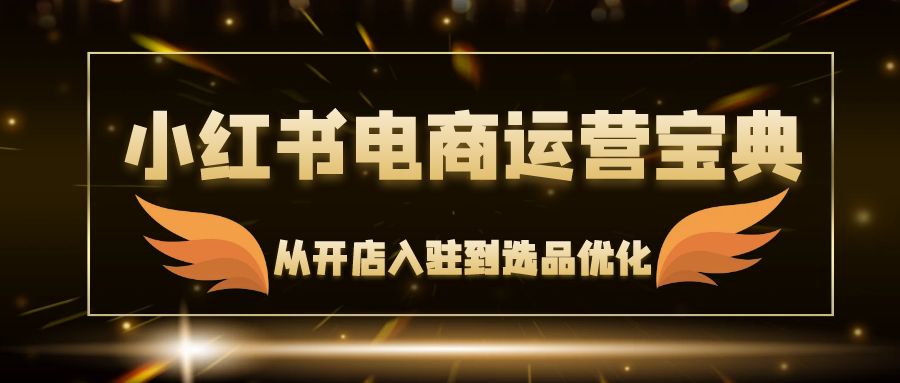 小红书电商运营宝典：从开店入驻到选品优化，一站式解决你的电商难题-南友云赚