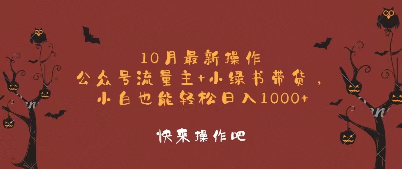 10月最新操作，公众号流量主+小绿书带货，小白轻松日入1000+-南友云赚