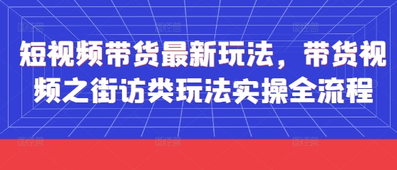 短视频带货最新玩法，带货视频之街访类玩法实操全流程-南友云赚