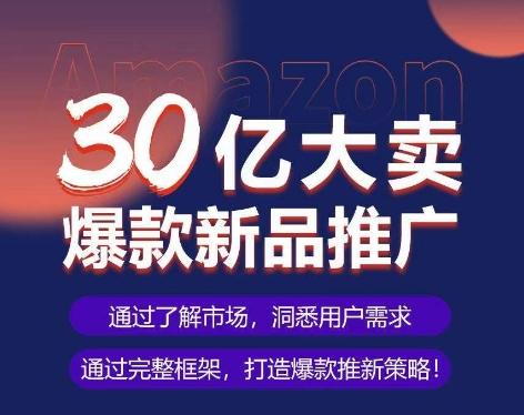 亚马逊·30亿大卖爆款新品推广，可复制、全程案例实操的爆款推新SOP-南友云赚