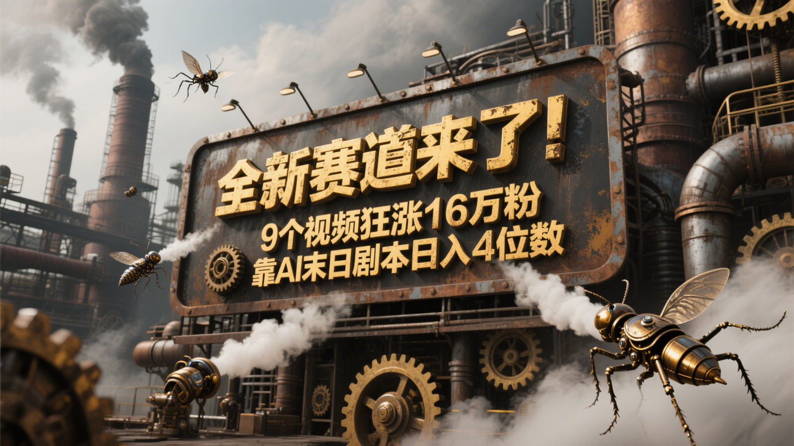 全新赛道来了！9个视频狂涨16万粉，靠AI末日剧本日入4位数，评论区爆肝追更！-南友云赚