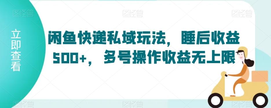 闲鱼快递私域玩法，睡后收益500+，多号操作收益无上限【揭秘】-南友云赚