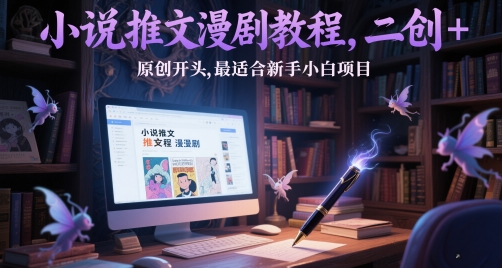 小说推文漫剧教程，二创+原创开头，最适合新手小白项目-南友云赚