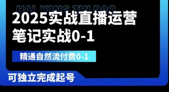 2025实战直播运营0-1，精通自然流付费0-1，可独立完成起号-南友云赚