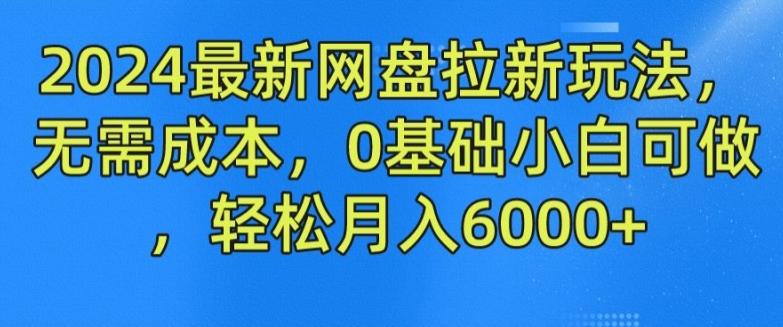 2024最新网盘拉新玩法，无需成本，0基础小白可做，轻松月入6000+【揭秘】-南友云赚