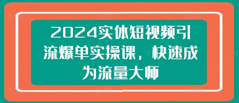 2024实体短视频引流爆单实操课，快速成为流量大师-南友云赚