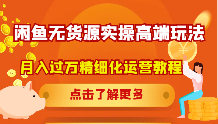 闲鱼无货源实操高端玩法，月入过万精细化运营教程-南友云赚
