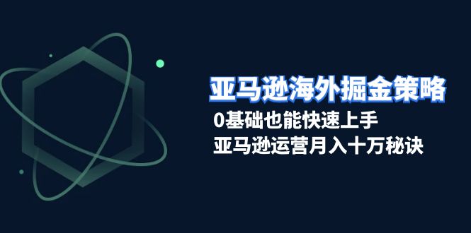 亚马逊海外掘金策略，0基础也能快速上手，亚马逊运营月入十万秘诀-南友云赚